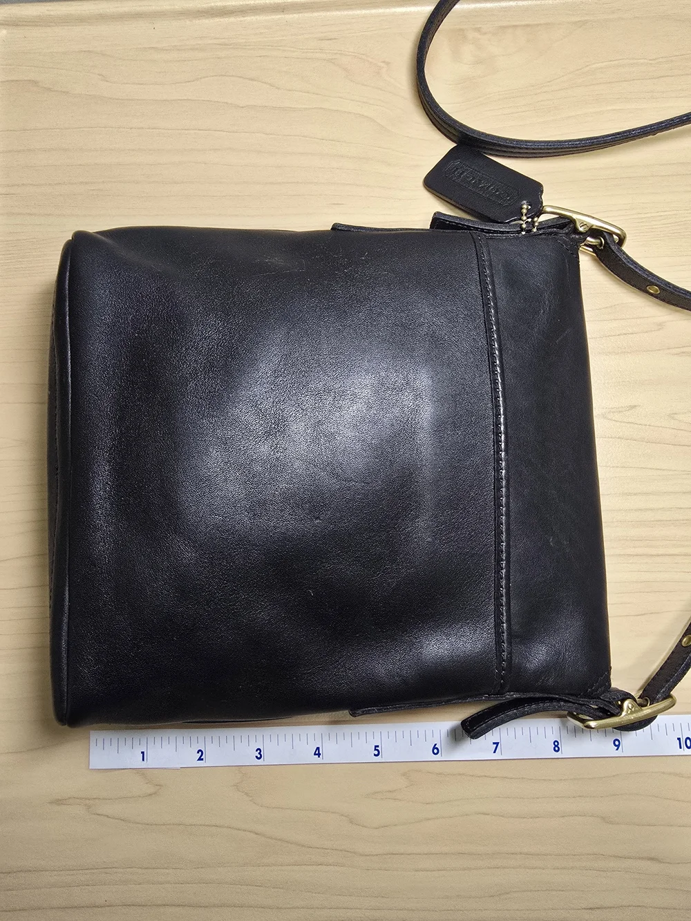 Vintage COACH 9821 Black Leather Slim Flap Crossbody Legacy Purse Made USA 2001